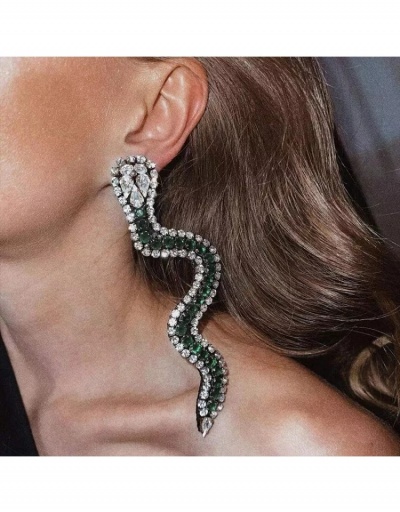  Rhinestone Snake Shape Earrings For Women #800184 $13.28 USD, Wholesale Fashion Earrings