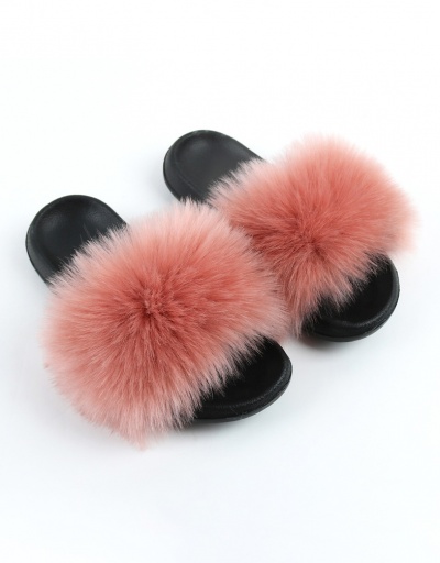 Korean Faux Fur Fluffy Slides Summer Slippers #800185 $14.05 USD, Wholesale Fashion Slippers