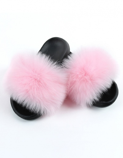 Replica Korean Faux Fur Fluffy Slides Summer Slippers #800185 $14.05 USD for Wholesale