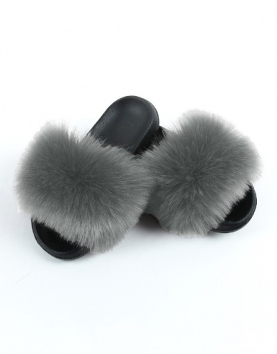 Replica Korean Faux Fur Fluffy Slides Summer Slippers #800185 $14.05 USD for Wholesale