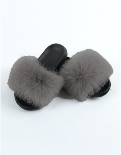 Replica Korean Faux Fur Fluffy Slides Summer Slippers #800185 $14.05 USD for Wholesale