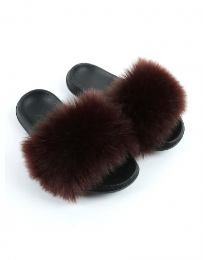 Replica Korean Faux Fur Fluffy Slides Summer Slippers #800185 $14.05 USD for Wholesale