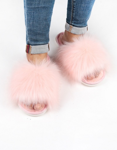 Popular Faux Fur Warm Fluffy Slippers #800193 $19.45 USD, Wholesale Fashion Slippers