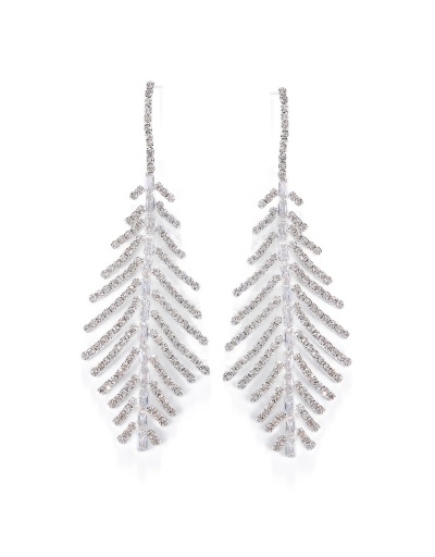 Replica  Rhinestone Feather Tassels Fashion Earrings #800196 $9.59 USD for Wholesale