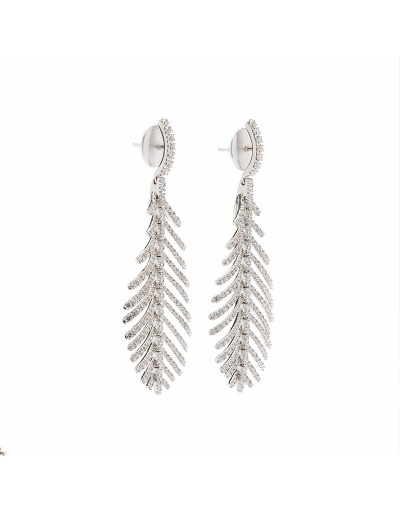 Replica  Rhinestone Feather Tassels Fashion Earrings #800196 $9.59 USD for Wholesale