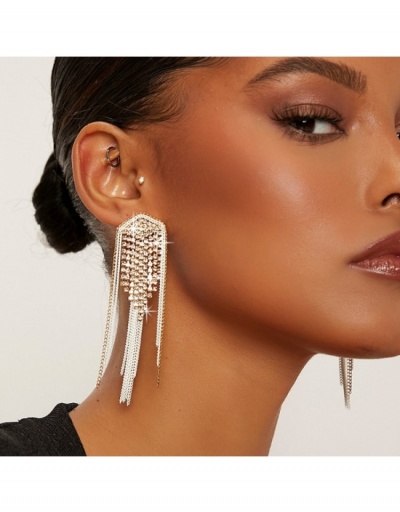 Ladies Latest  Rhinestone Chain Tassels Party Earrings #800205 $9.69 USD, Wholesale Fashion Earrings