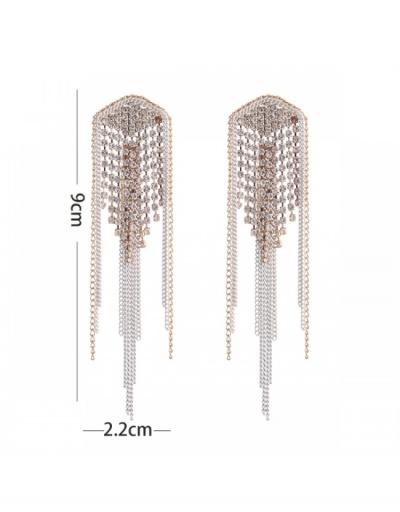 Replica Ladies Latest  Rhinestone Chain Tassels Party Earrings #800205 $9.69 USD for Wholesale