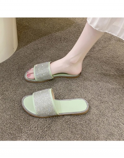 Rhinestone  Casual Outdoor Indoor Slide Slippers #800206 $15.80 USD, Wholesale Fashion Slippers