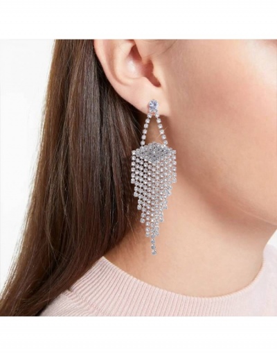 Replica  Exaggerated Rhinestone Tassels Party Earrings For Women #800211 $9.10 USD for Wholesale