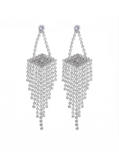 Replica  Exaggerated Rhinestone Tassels Party Earrings For Women #800211 $9.10 USD for Wholesale