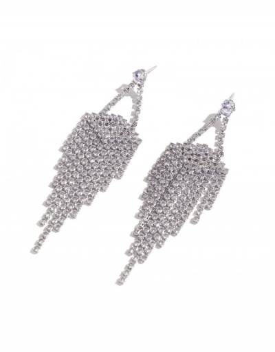 Replica  Exaggerated Rhinestone Tassels Party Earrings For Women #800211 $9.10 USD for Wholesale