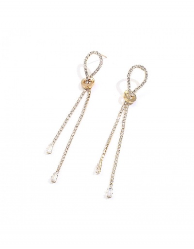 Replica New Fashion Rhinestone  Tassels Earrings For Ladies #800213 $5.75 USD for Wholesale