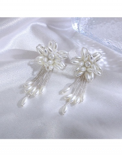 Replica Wedding Flower  Faux Pearl   Tassels Ladies Earrings #800219 $8.45 USD for Wholesale