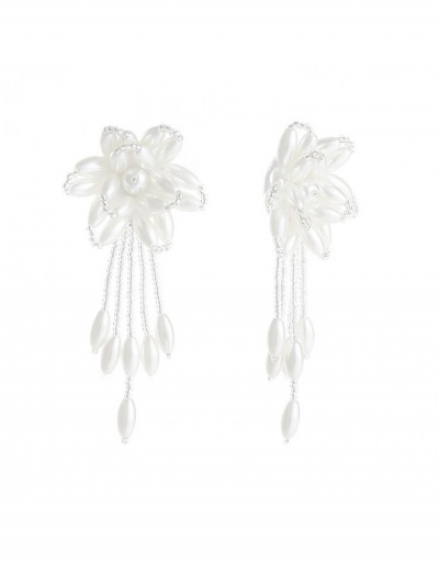 Replica Wedding Flower  Faux Pearl   Tassels Ladies Earrings #800219 $8.45 USD for Wholesale