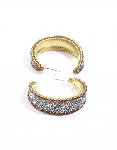 Replica Ladies Fashionable C-Shape Rhinestone Earrings #800221 $7.65 USD for Wholesale