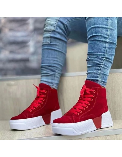 Replica  Women's Canvas Sports Lace-up Platform Sneaker #800222 $30.35 USD for Wholesale