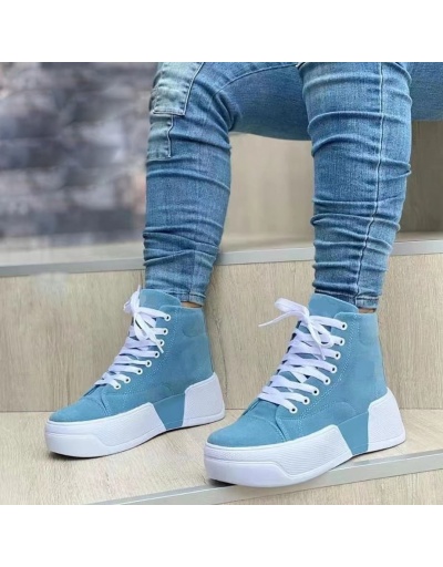 Replica  Women's Canvas Sports Lace-up Platform Sneaker #800222 $30.35 USD for Wholesale