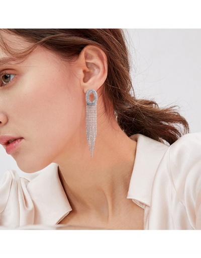  Rhinestone Tassels Exaggerated Earring For Women #800227 $10.92 USD, Wholesale Fashion Earrings