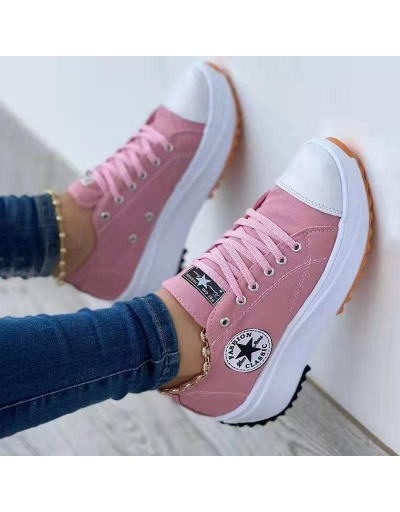 Replica  Leisure Time Lace Up  Canvas Wedge Sneakers #800228 $26.07 USD for Wholesale