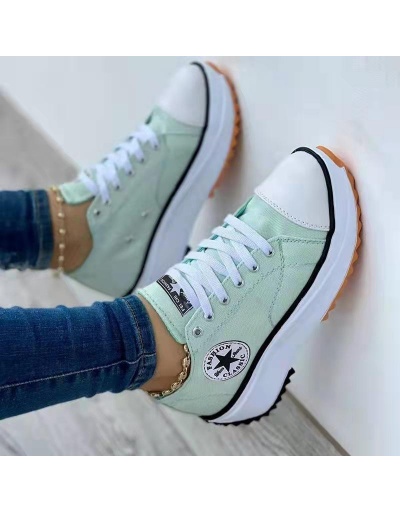 Replica  Leisure Time Lace Up  Canvas Wedge Sneakers #800228 $26.07 USD for Wholesale