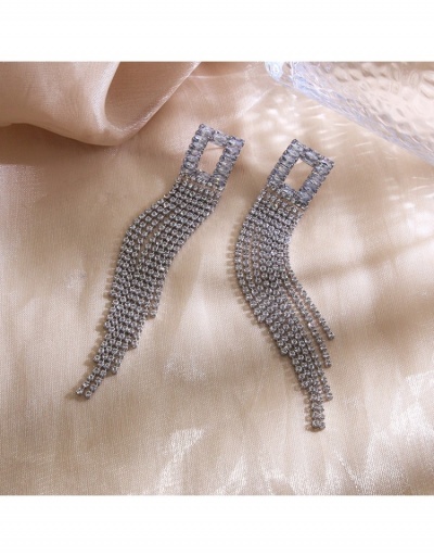 Replica  Geometric Pattern Rhinestone Tassels Earrings #800233 $10.53 USD for Wholesale