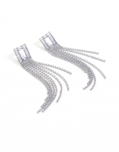 Replica  Geometric Pattern Rhinestone Tassels Earrings #800233 $10.53 USD for Wholesale