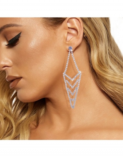  Rhinestone Hollowed Out Geometric Earrings #800237 $8.78 USD, Wholesale Fashion Earrings