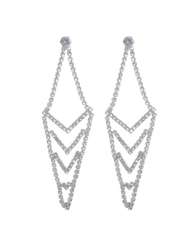 Replica  Rhinestone Hollowed Out Geometric Earrings #800237 $8.78 USD for Wholesale