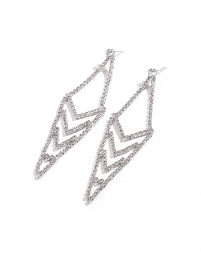 Replica  Rhinestone Hollowed Out Geometric Earrings #800237 $8.78 USD for Wholesale