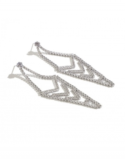 Replica  Rhinestone Hollowed Out Geometric Earrings #800237 $8.78 USD for Wholesale