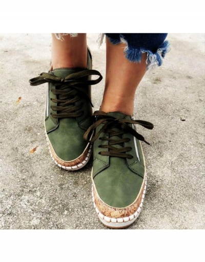 Contrast Color Printed Lace Up Casual Shoes Women #800248 $25.14 USD, Wholesale Fashion Sneaker