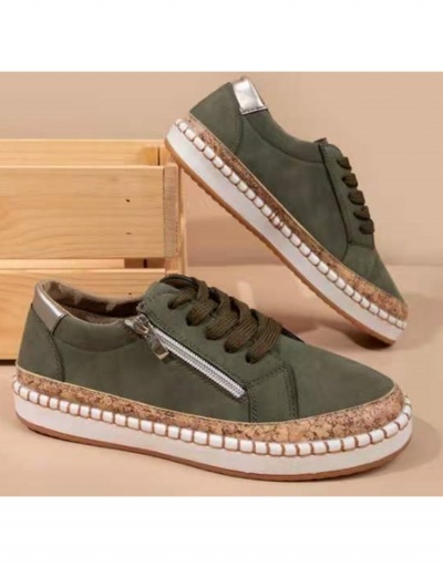 Replica Contrast Color Printed Lace Up Casual Shoes Women #800248 $25.14 USD for Wholesale