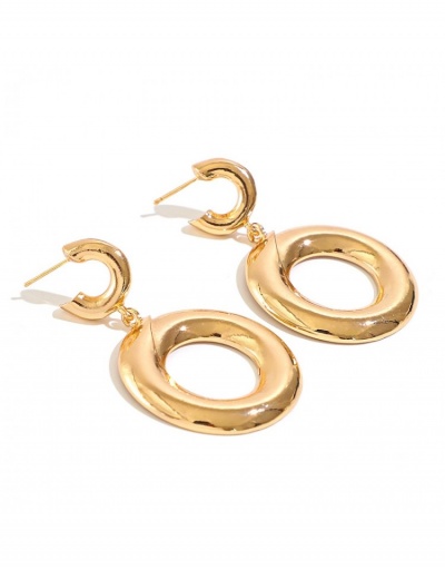 Replica  Metal Decor Geometric Pattern Pure Color Earrings #800263 $6.98 USD for Wholesale