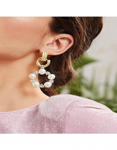  Summer Simple Faux Pearl Rhinestone Versatile Earrings #800270 $7.85 USD, Wholesale Fashion Earrings