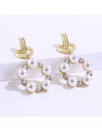 Replica  Summer Simple Faux Pearl Rhinestone Versatile Earrings #800270 $7.85 USD for Wholesale