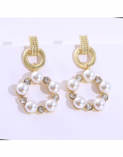 Replica  Summer Simple Faux Pearl Rhinestone Versatile Earrings #800270 $7.85 USD for Wholesale