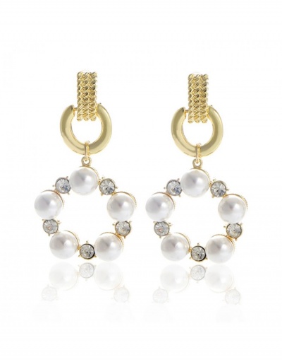 Replica  Summer Simple Faux Pearl Rhinestone Versatile Earrings #800270 $7.85 USD for Wholesale