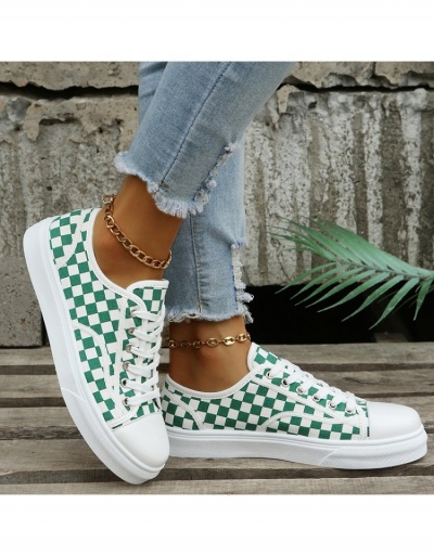 Replica Fashion Plaid Lace Up Sport Shoes #800273 $24.25 USD for Wholesale