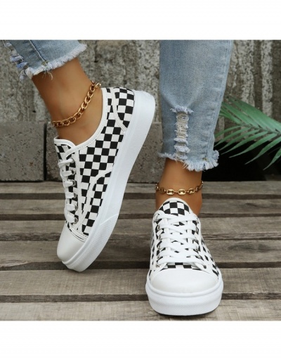 Replica Fashion Plaid Lace Up Sport Shoes #800273 $24.25 USD for Wholesale