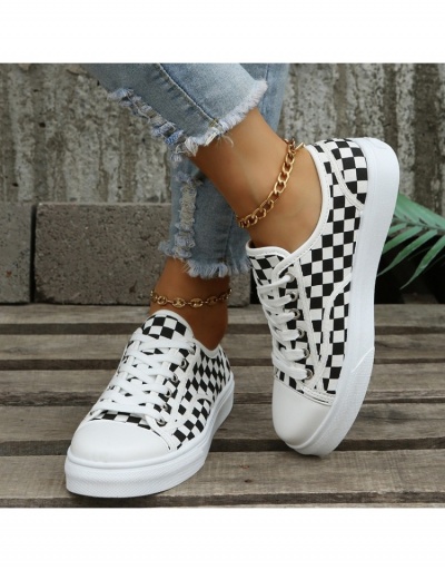 Replica Fashion Plaid Lace Up Sport Shoes #800273 $24.25 USD for Wholesale