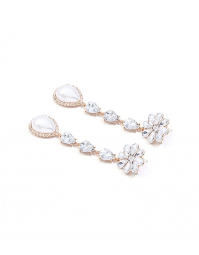 Replica  Light Luxury Flower Rhinestone Long Earrings For Women #800274 $8.18 USD for Wholesale