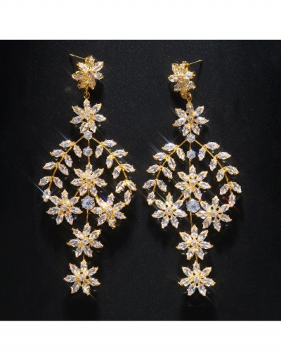 Replica Wedding Retro Flower Splints Long Earrings #800276 $14.07 USD for Wholesale