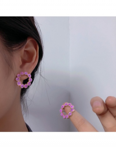 Replica  Purple Circle Flower Decor Women Earrings #800304 $3.83 USD for Wholesale