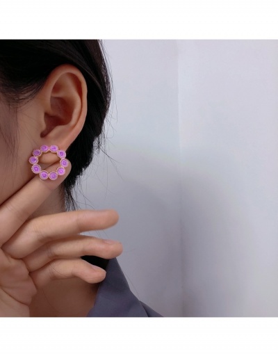 Replica  Purple Circle Flower Decor Women Earrings #800304 $3.83 USD for Wholesale