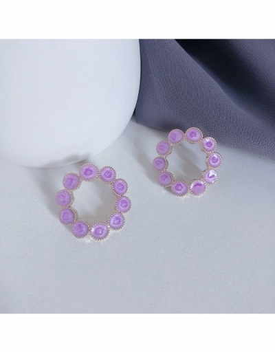 Replica  Purple Circle Flower Decor Women Earrings #800304 $3.83 USD for Wholesale