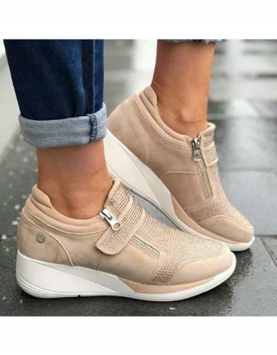 Sports Jogger Zipper Rhinestone Sneakers For  Women #800324 $19.99 USD, Wholesale Fashion Sneaker