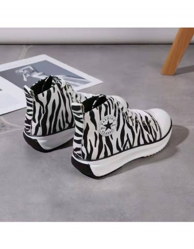 Replica Casual Canvas Lace Up Platform Sneaker Shoes For Ladies #800326 $26.00 USD for Wholesale