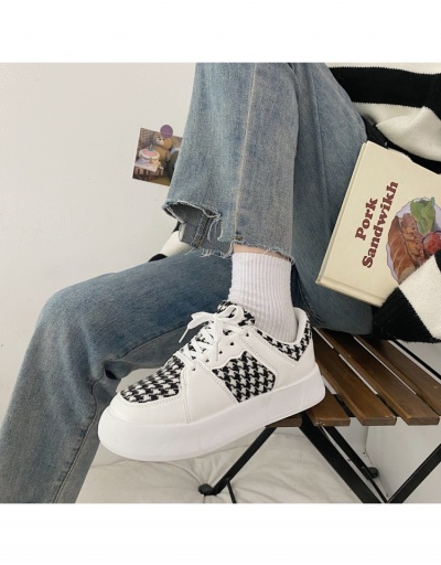  Casual Houndstooth Patch Round Toe Designer Sneakers #800334 $23.66 USD, Wholesale Fashion Sneaker