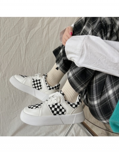 Contrast Color Plaid Wedge Casual Sneakers Shoes #800335 $24.25 USD, Wholesale Fashion Sneaker