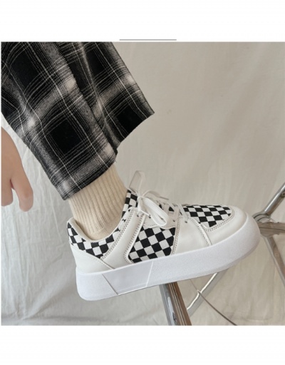 Replica Contrast Color Plaid Wedge Casual Sneakers Shoes #800335 $24.25 USD for Wholesale